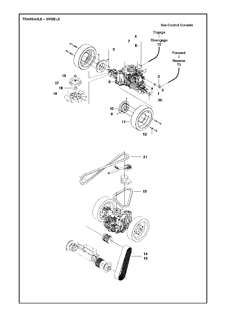 Transaxle - Wheels Diagram and Parts List for FS520 (FS 524)(2011-02) Husqvarna Circular Saw