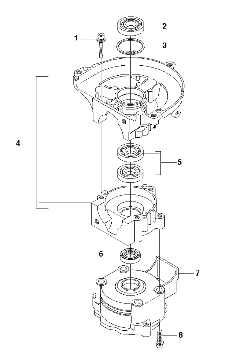 Gear Housing Diagram and Parts List for 123HD65X 20070900001-20100600000 Husqvarna Hedge Trimmer