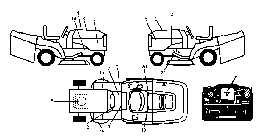 Decals Diagram and Parts List for CTH220TWIN (96061019003)(2008-11) Husqvarna Lawn Tractor