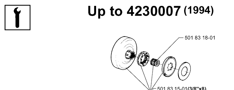 Service Updates 4 Diagram and Parts List for 61 19993100001-20014000000 Husqvarna Chainsaw