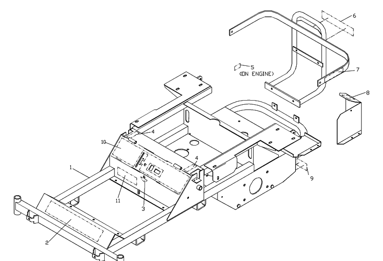 Main Frame Decals Diagram and Parts List for ZTH4217A (539104770-01)(2000-03) Husqvarna Lawn Mower