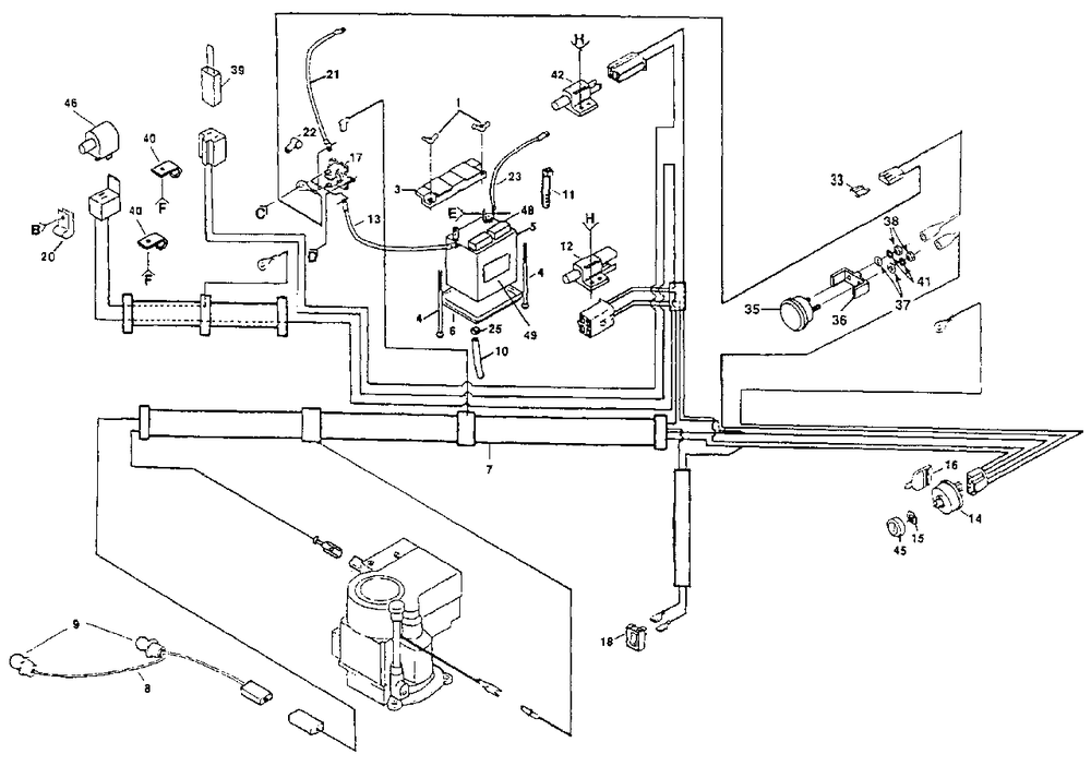 Electrical (Part 1) Diagram and Parts List for YT120 (954000061)(1990-01) Husqvarna Lawn Tractor