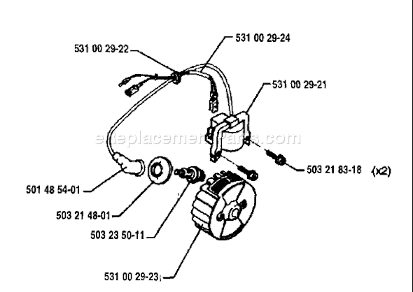 Page G Diagram and Parts List for 26H 1994-03 Husqvarna Trimmer