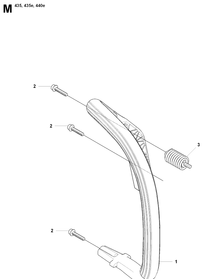Handle Diagram and Parts List for 435 20081800001-20090400000 Husqvarna Chainsaw