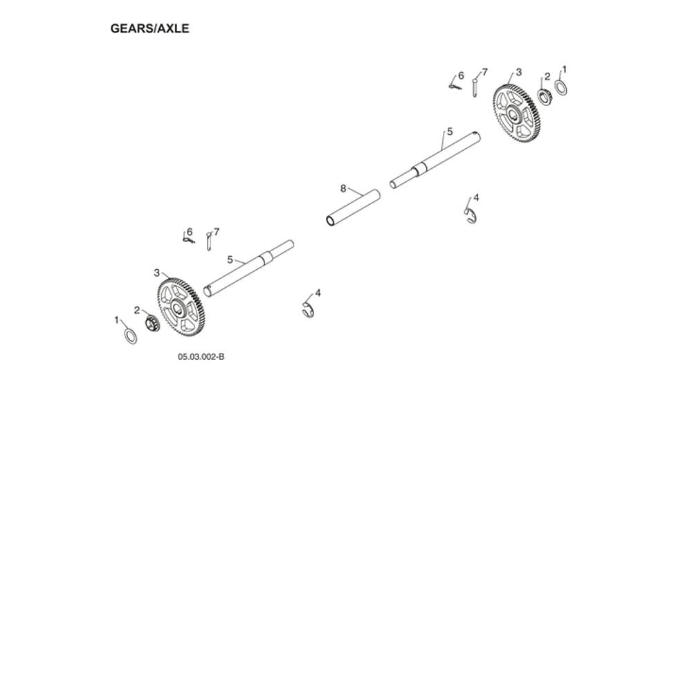 Gears/Axle Diagram and Parts List for 970528602  Husqvarna Snow Blower