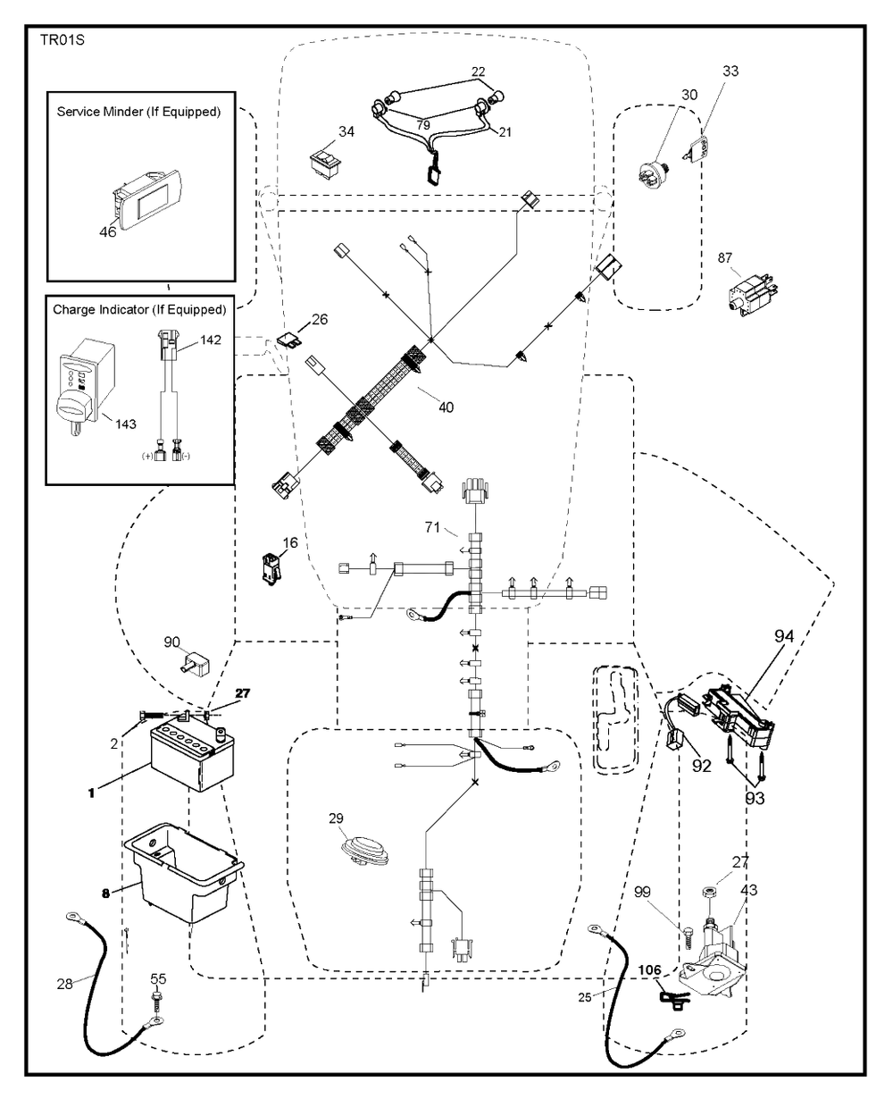 Electrical Diagram and Parts List for YTH1842 (917223810)(2017-12) Husqvarna Lawn Tractor