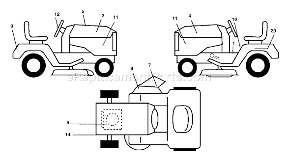 Page B Diagram and Parts List for LTH1742C (954570376) (2003-02) Husqvarna Lawn Tractor