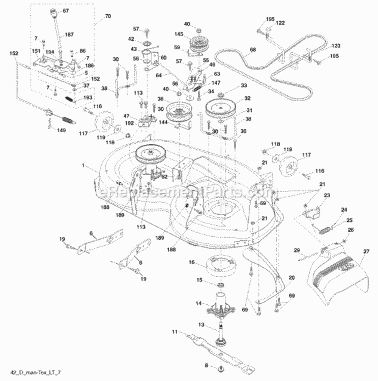 Page F Diagram and Parts List for C20H42YT 2006-01 Husqvarna Lawn Tractor