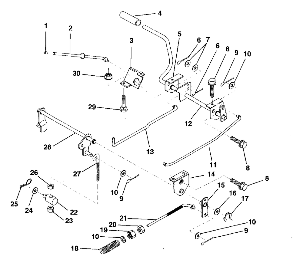 Brake/Rear Mower Lift Assembly Diagram and Parts List for LR100 (954000572-A)(1995-03) Husqvarna Lawn Tractor