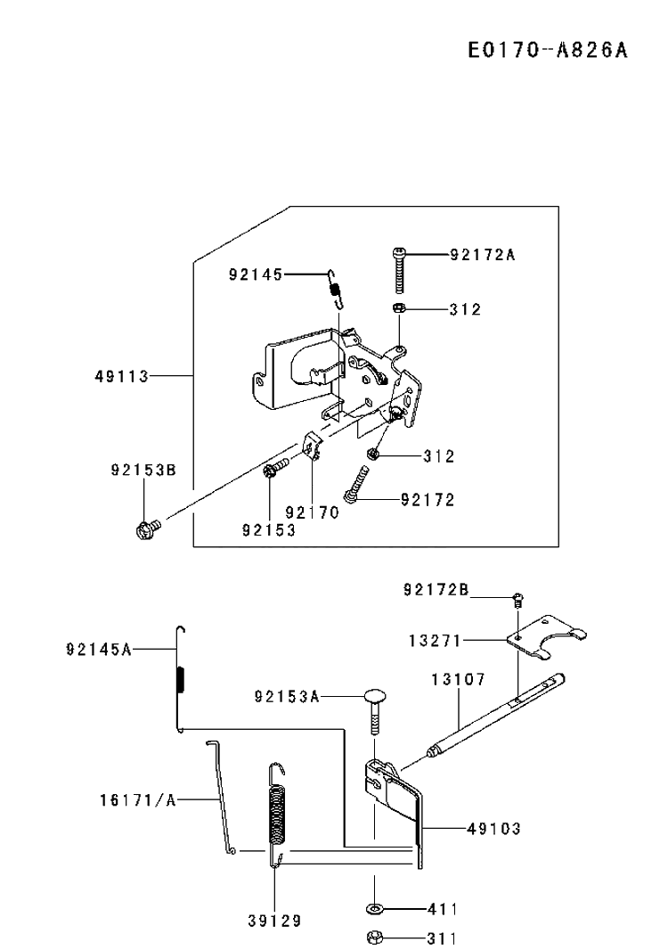 Controls Diagram and Parts List for FS481V-AS55 2017-09 Husqvarna Engine