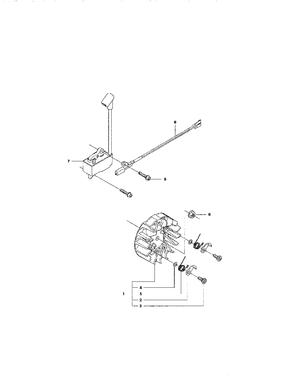 Ignition system Diagram and Parts List for 965167936  Husqvarna Chainsaw