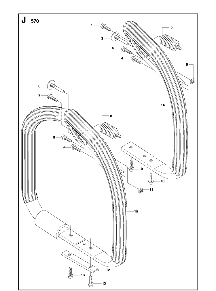 Handle Diagram and Parts List for 570 (570 EPA)(20090100001-Current) Husqvarna Chainsaw