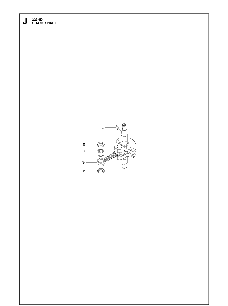 Crankshaft Diagram and Parts List for 226HD60S (967279804)(20171000001-Current) Husqvarna Hedge Trimmer