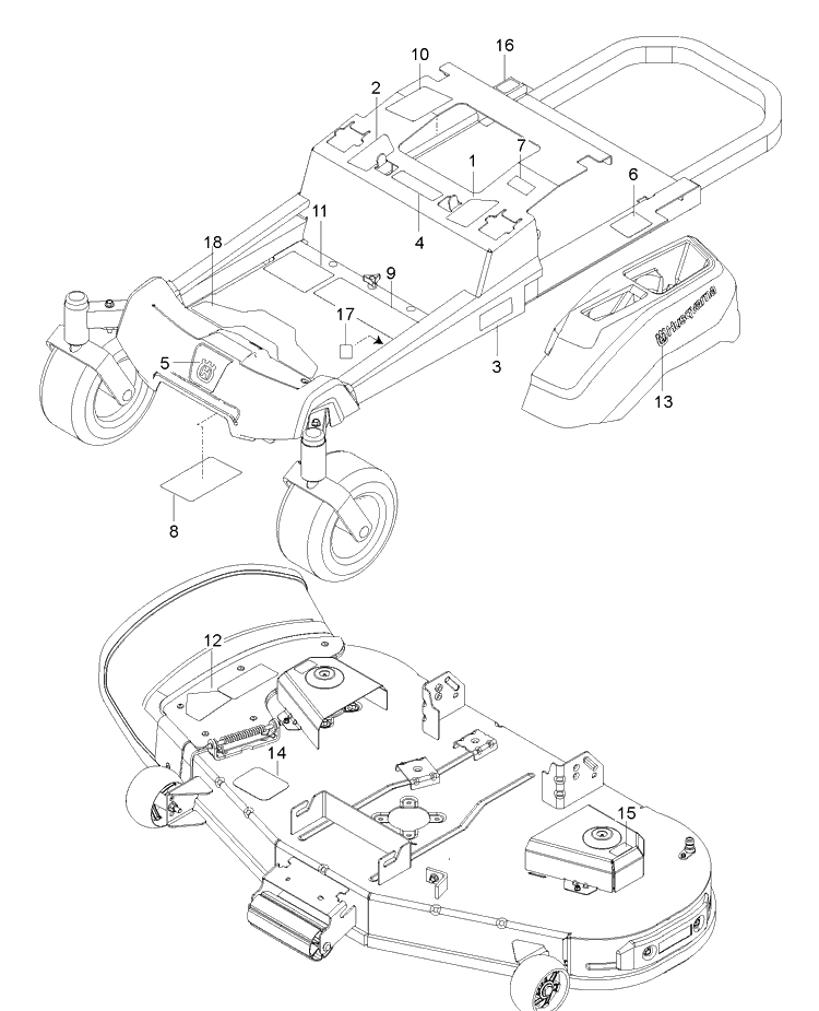 Decals Diagram and Parts List for Z248F (96766580100)(2017-02) Husqvarna Lawn Mower