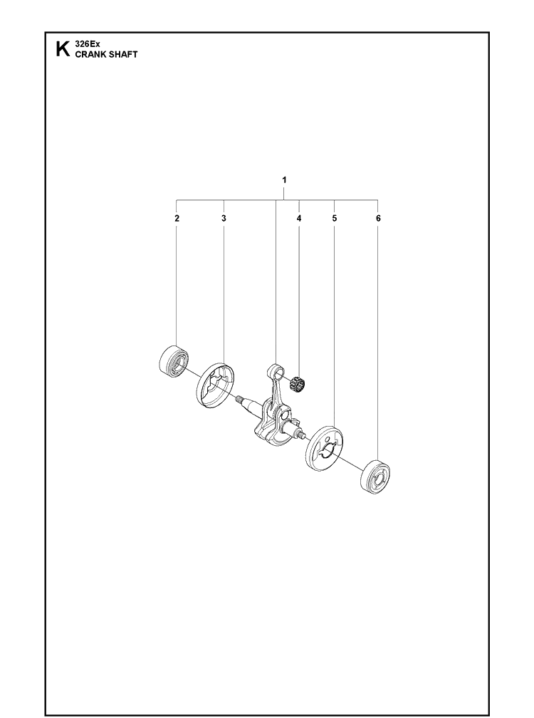 Crankshaft Diagram and Parts List for 326EX  Husqvarna Edger