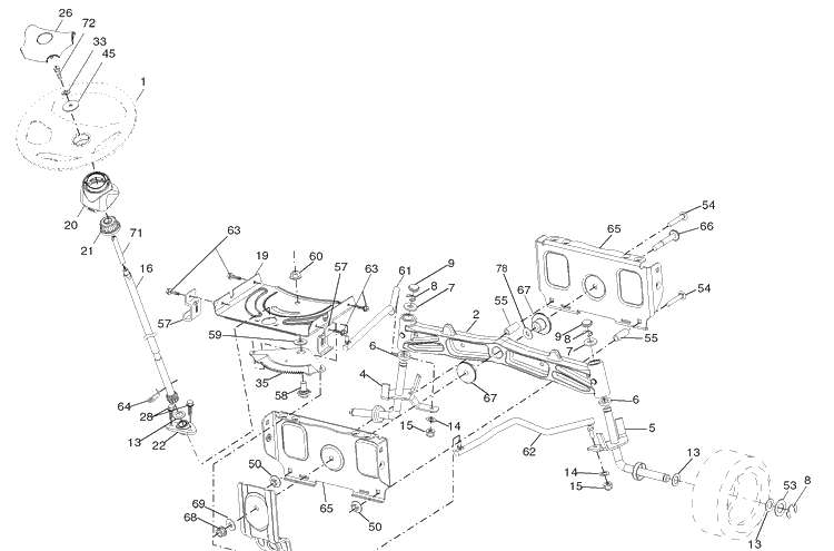 Steering Diagram and Parts List for PB195H42LT (96042003602)(2008-01) Husqvarna Lawn Mower