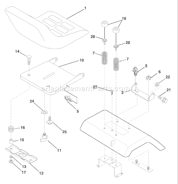 Page H Diagram and Parts List for GTVH200 (954140016B) (1999-03) Husqvarna Lawn Tractor