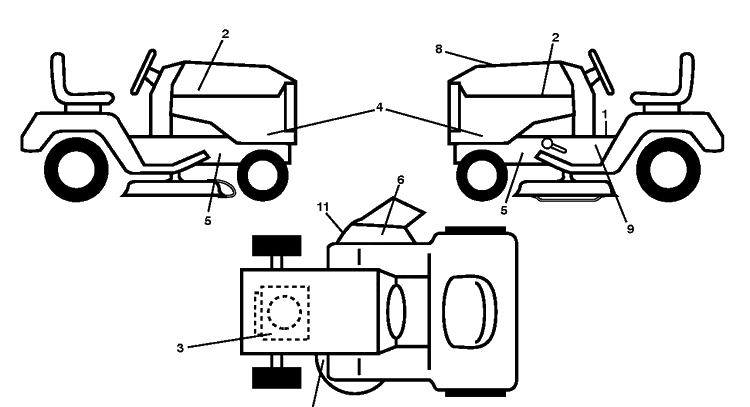 Decals Diagram and Parts List for TC130 (96051019700)(2019-05) Husqvarna Lawn Tractor