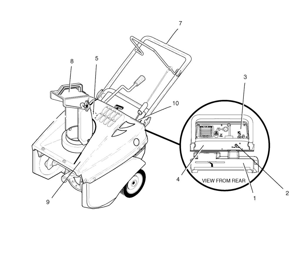 Decals Diagram and Parts List for 5021E (6210540X37NB)(2008) Husqvarna Snow Blower