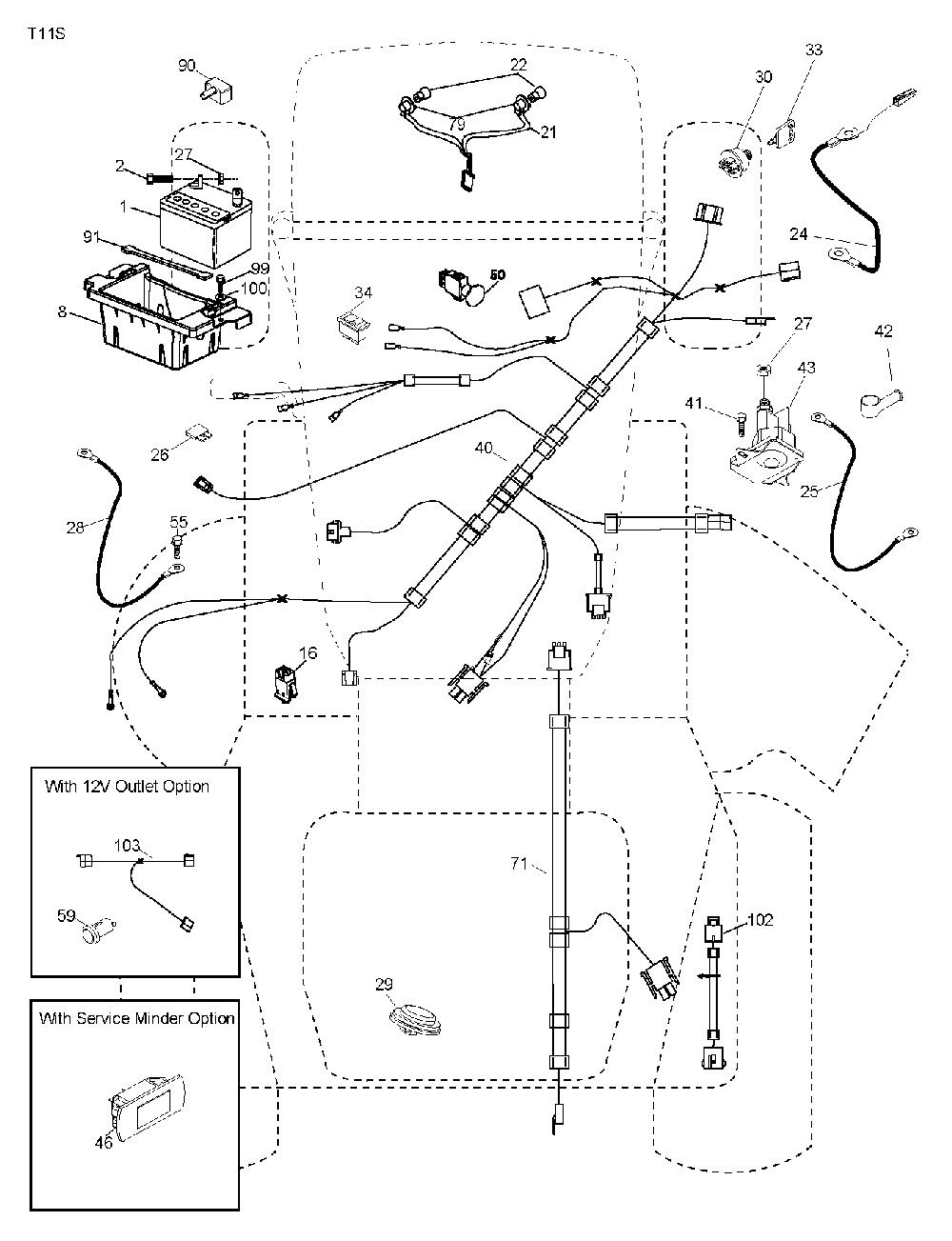 Electrical Diagram and Parts List for YTH2754T (96041006201)(2008-11) Husqvarna Lawn Tractor