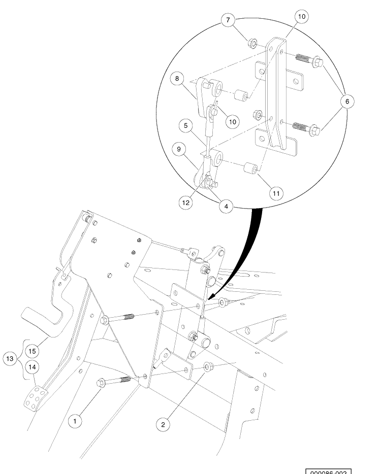 Park Brake Pedal Assembly Diagram and Parts List for HUV4421GXP 2009 Husqvarna Lawn Tractor