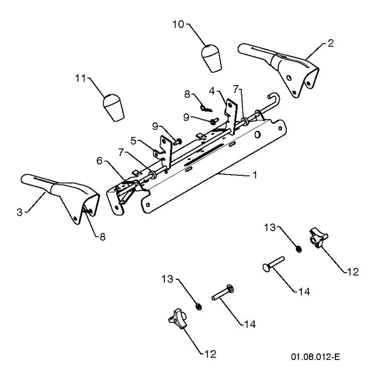 Handle 4 Diagram and Parts List for 14527E (96193007500)(2011-06) Husqvarna Snow Blower