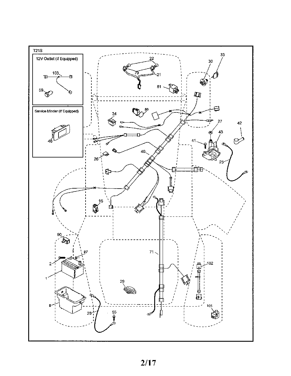 Electrical Diagram and Parts List for YTH18K46-96043021800  Husqvarna Lawn Tractor