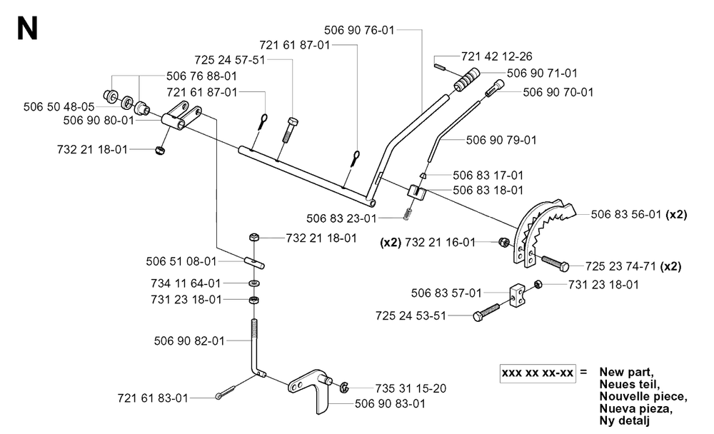 Controls Diagram and Parts List for R11 (953519401)(2006-01) Husqvarna Lawn Tractor