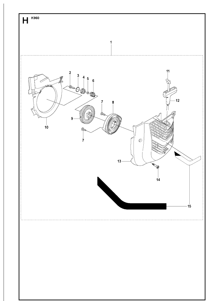 Starter Diagram and Parts List for KV960 2008-12 Husqvarna Lawn Tractor Accessories