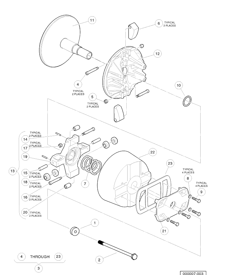 Drive Clutch Gasoline Vehicles Diagram and Parts List for HUV4421GXP 2006-11 Husqvarna Lawn Tractor