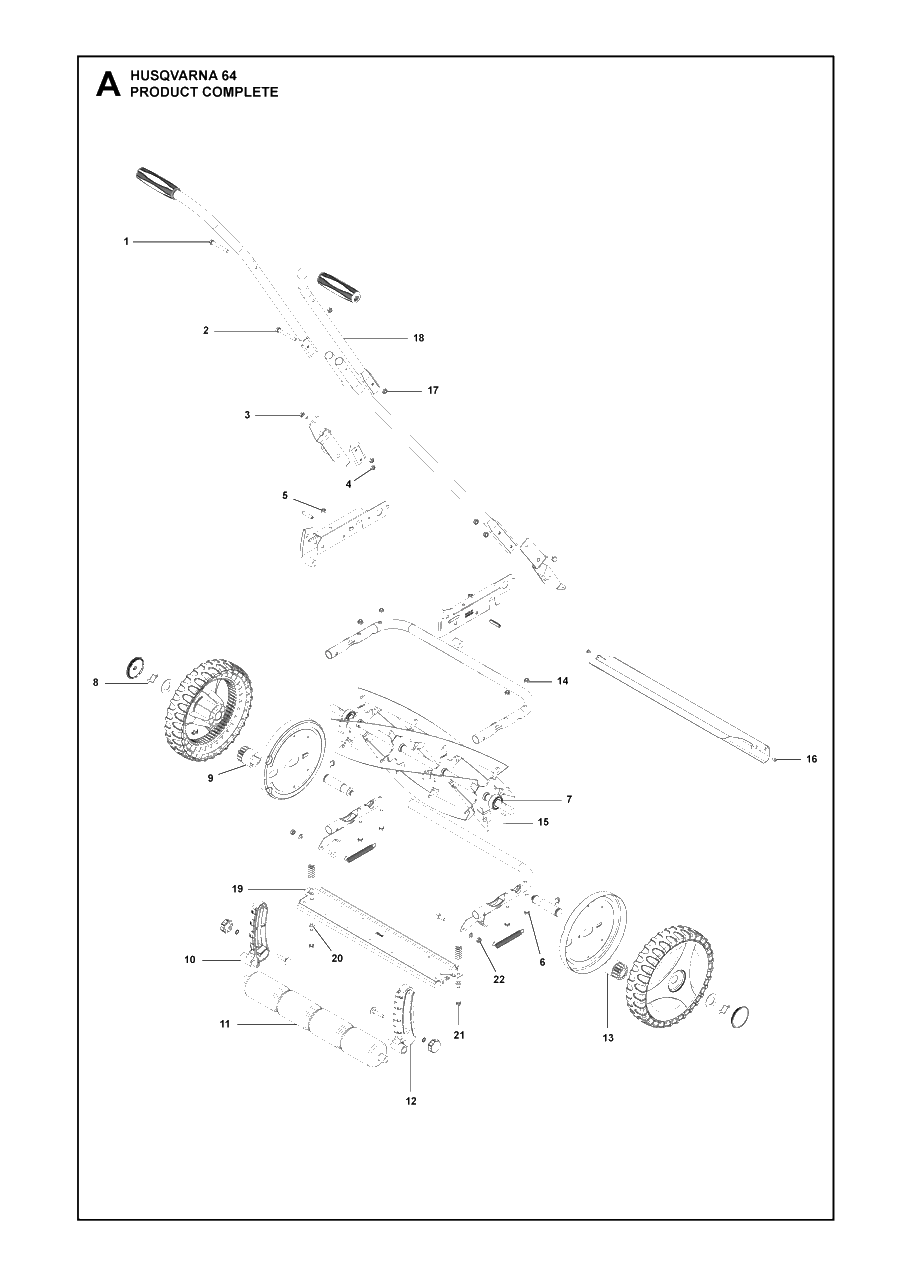 Product Complete Diagram and Parts List for 64NOVOCUT (964954002)(2021-02) Husqvarna Lawn Mower