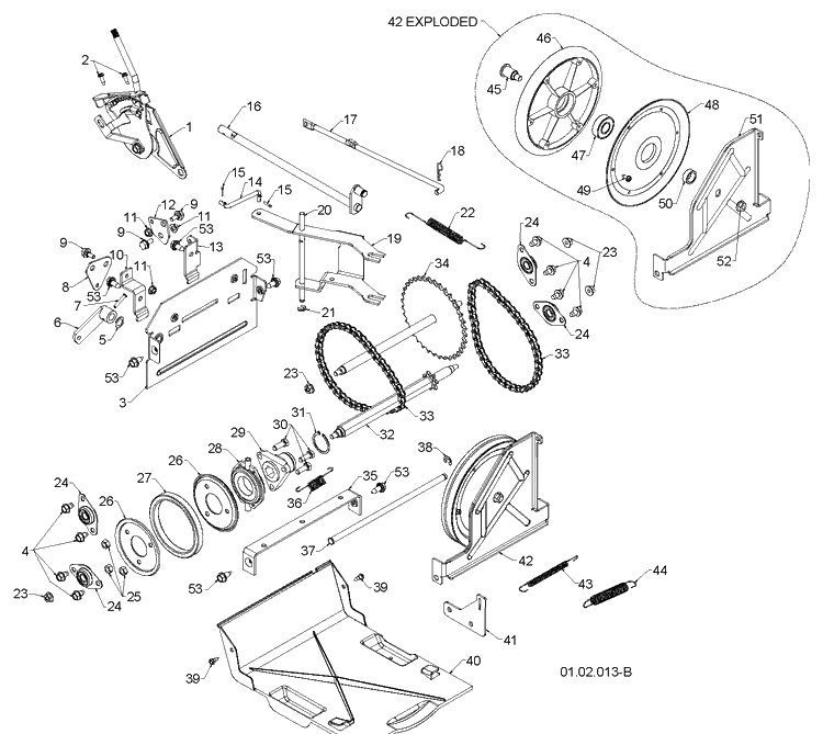 Drive 2 Diagram and Parts List for 11524E (96193007400)(2011-06) Husqvarna Snow Blower