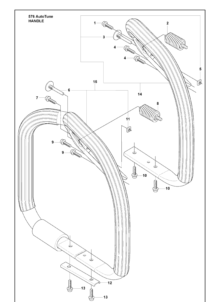 Handle Diagram and Parts List for 576XP 2010-03 Husqvarna Chainsaw