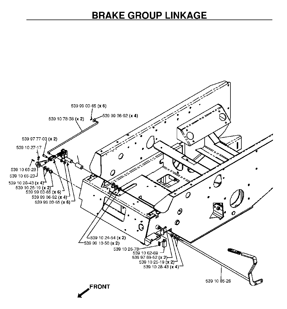 Brake / Rear Mower Lift Diagram and Parts List for BZ34C (968999316)(2006-04) Husqvarna Lawn Tractor