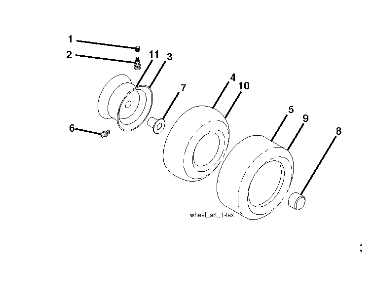 Wheels Tires Diagram and Parts List for YTH2348 (917240443)(2012-11) Husqvarna Lawn Tractor
