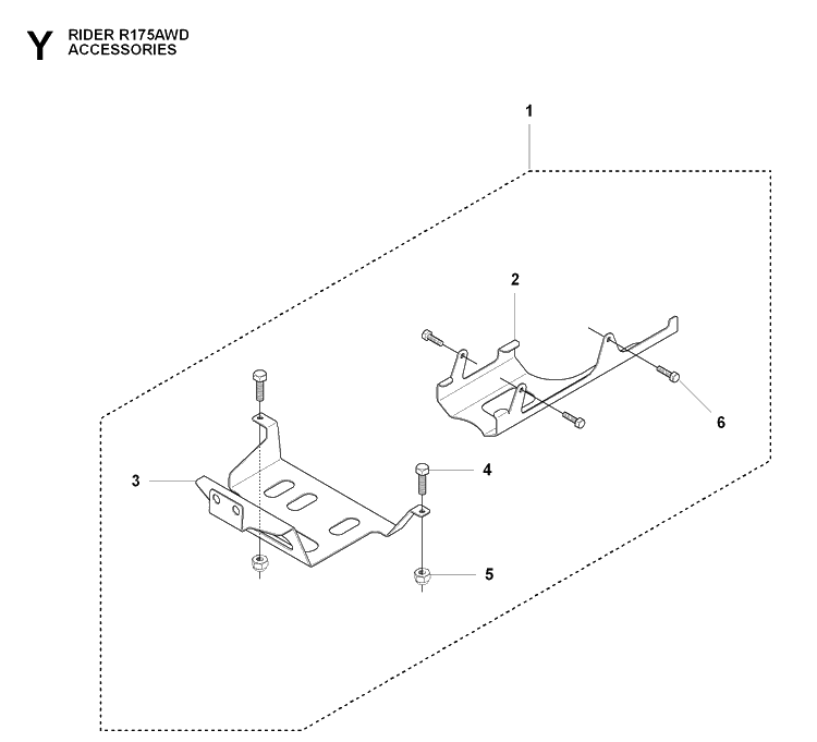 Accessories Diagram and Parts List for RIDER175AWD (965105001)(2009-04) Husqvarna Lawn Mower