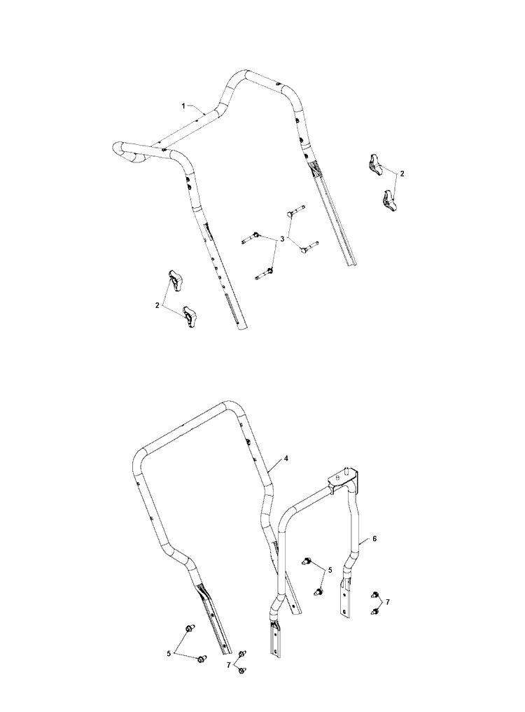 Handle Diagram and Parts List for ST224  Husqvarna Snow Blower