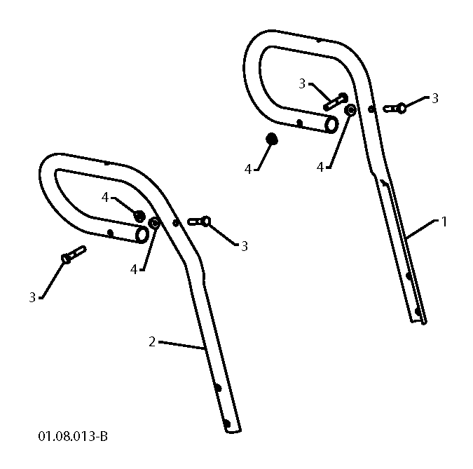 Handle Diagram and Parts List for 11527SB96193006400 2010-06 Husqvarna Snow Blower