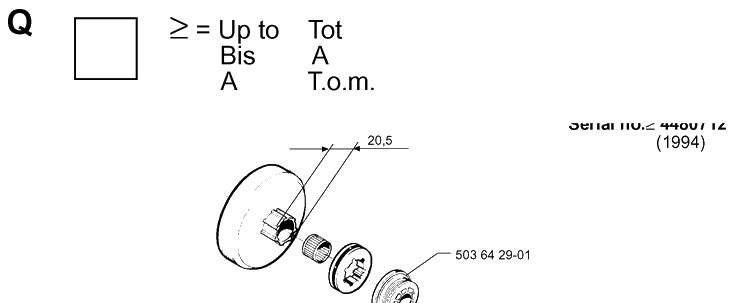 Service Updates Diagram and Parts List for 257 19960100001-19980900000 Husqvarna Chainsaw