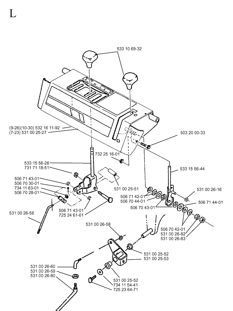 Control Panel And Discharge Chute Diagram and Parts List for 7-23  Husqvarna Snow Blower