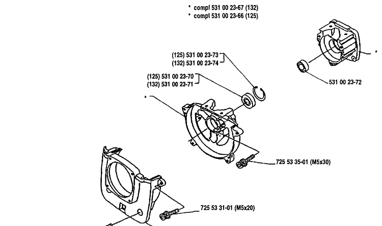 Crankcase Diagram and Parts List for 132RB 1991-11 Husqvarna Brush Cutter