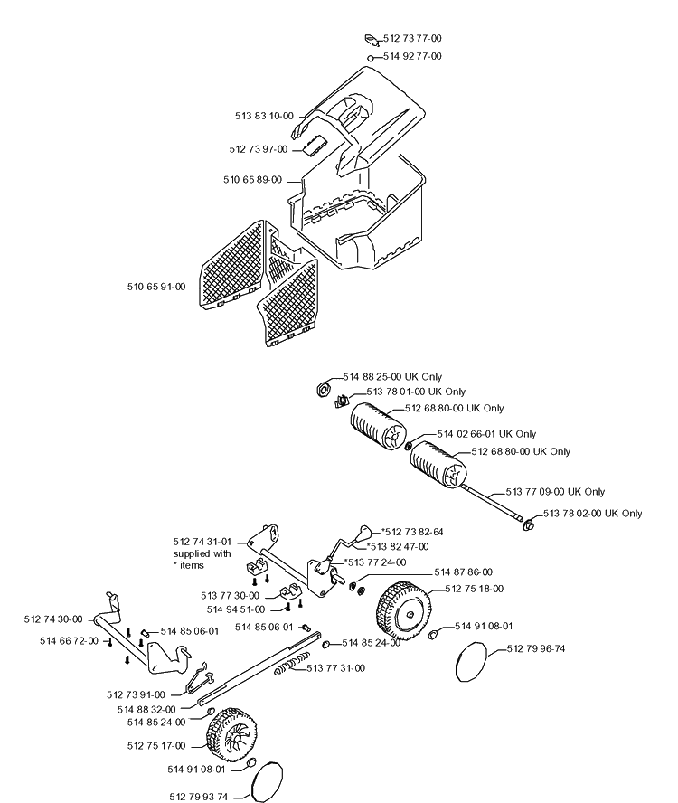 Wheels And Tires Diagram and Parts List for R43  Husqvarna Lawn Mower