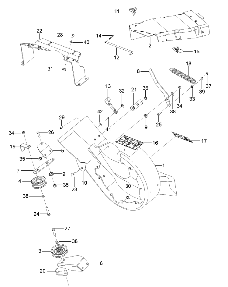 Fan Diagram and Parts List for 150BF 20071800001-20084000000 Husqvarna Leaf Blower / Vacuum