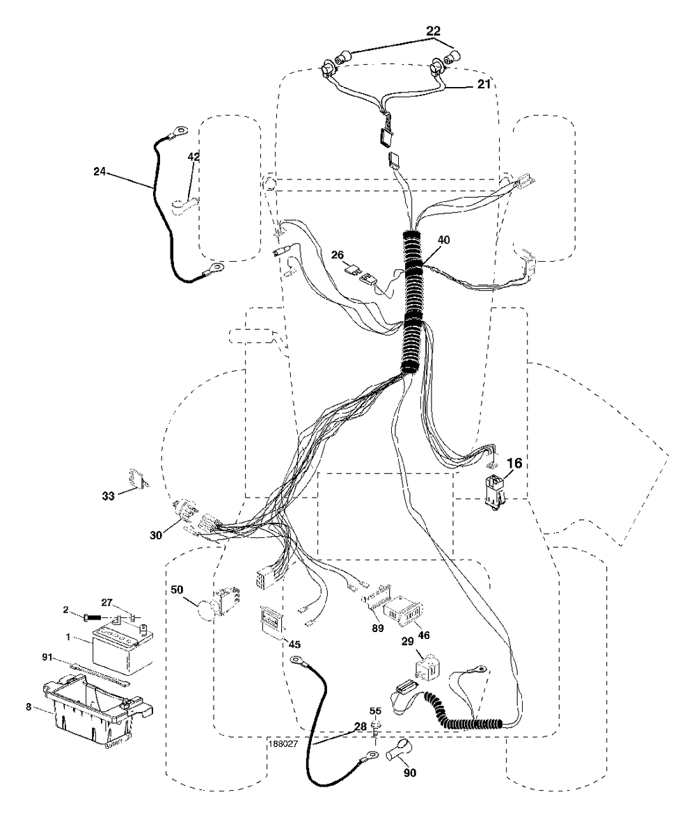 Electrical Diagram and Parts List for YTH2248 (954571977-B)(2004-06) Husqvarna Lawn Tractor