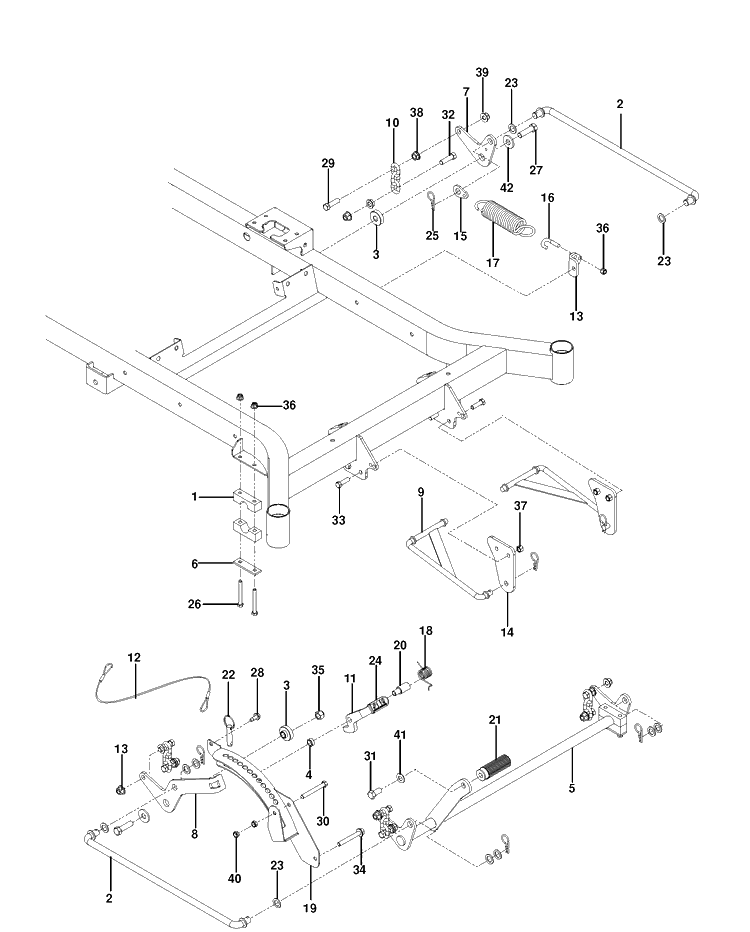 Mower Lift / Deck Lift Diagram and Parts List for MZ52 (967277404)(2013-08) Husqvarna Lawn Mower