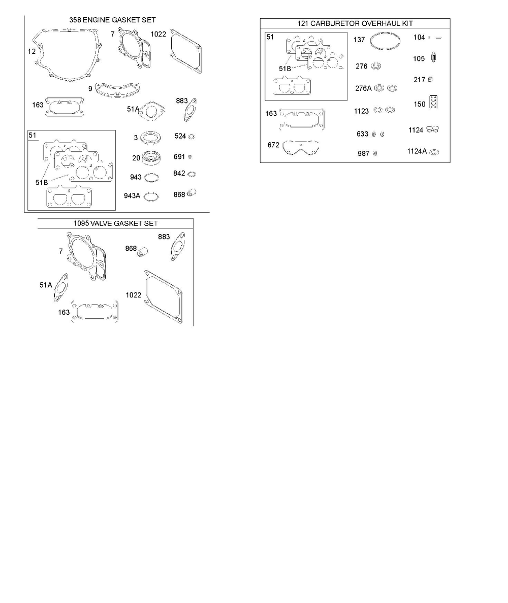 Engine/Valve Gasket Set, Carburetor Overhaul Kit Diagram and Parts List for 445677-2188-G5  Husqvarna Engine