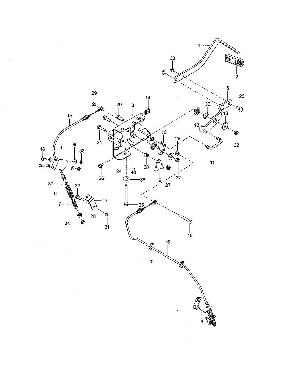 Parking brake Diagram and Parts List for 967334101-00  Husqvarna Lawn Mower