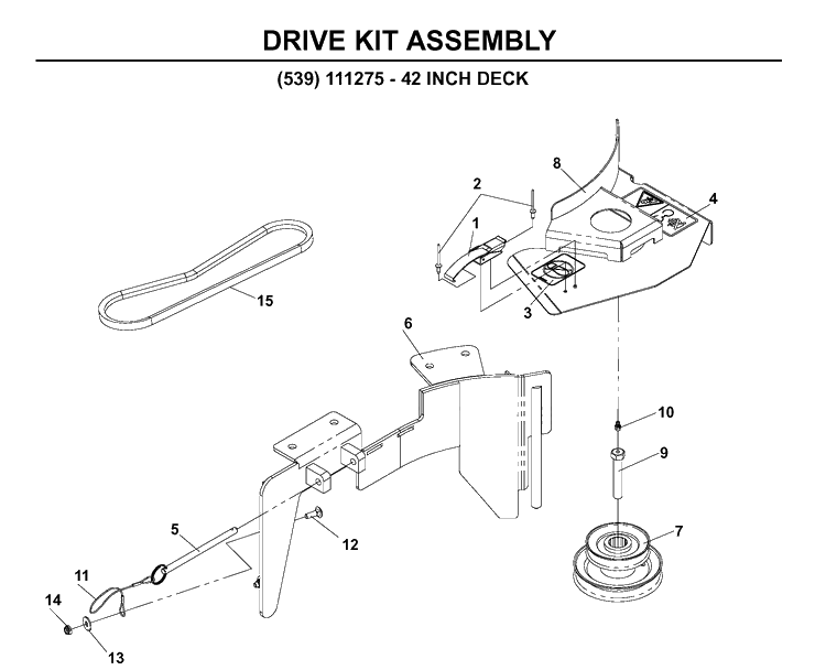 Bagger Diagram and Parts List for 111280 2005-03 Husqvarna Lawn Tractor Accessories