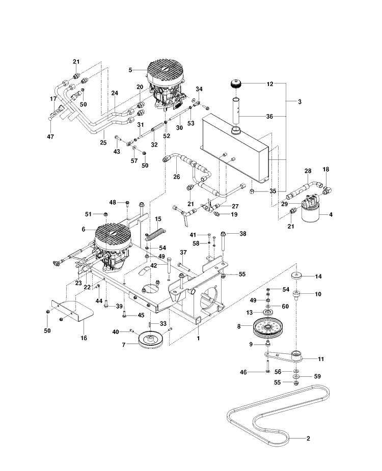 Hydraulic Pump - Motor Diagram and Parts List for PZ34BF (96655390101)(2012-06) Husqvarna Lawn Mower