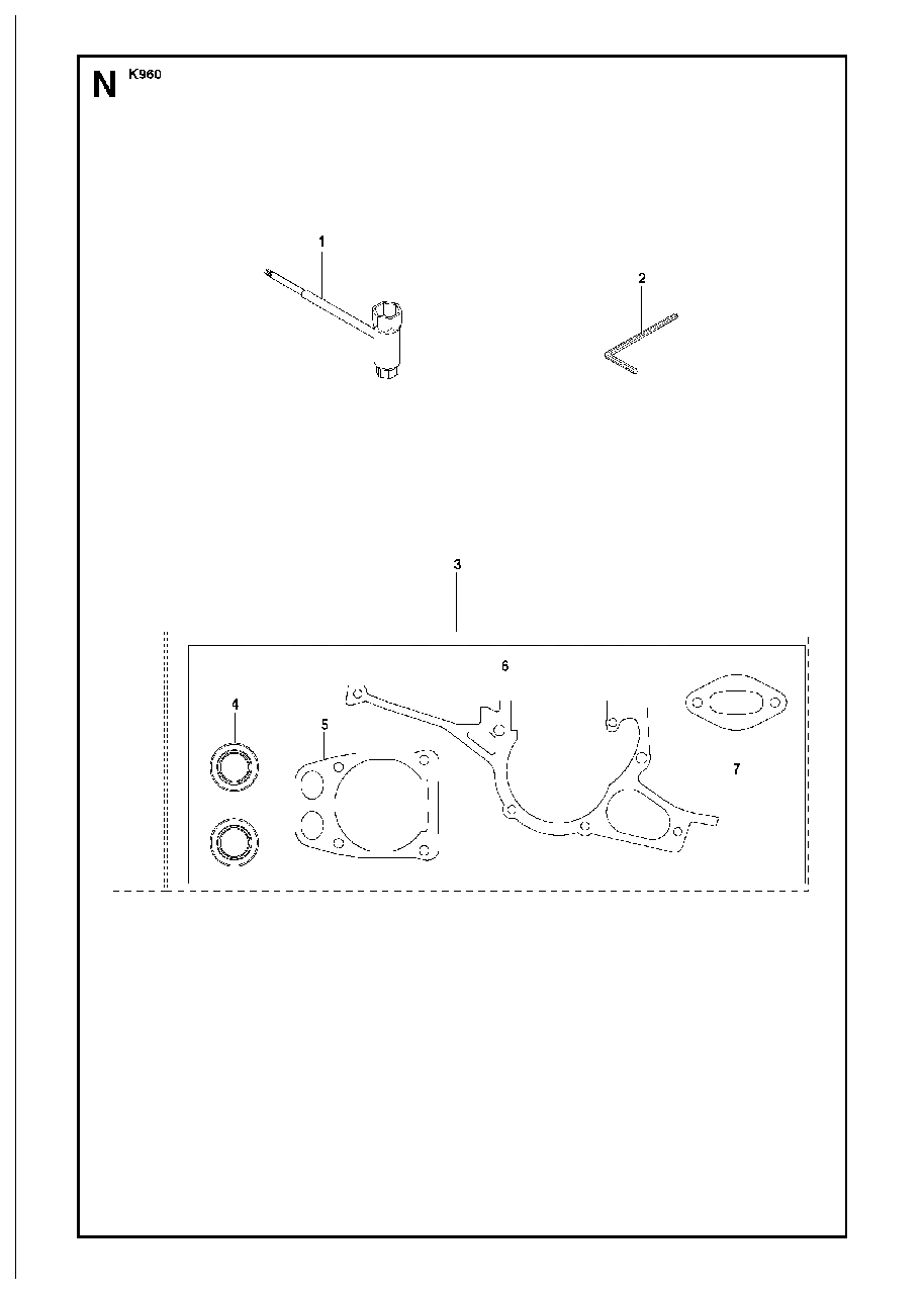 Accessories Diagram and Parts List for K960 2007-07 Husqvarna Circular Saw